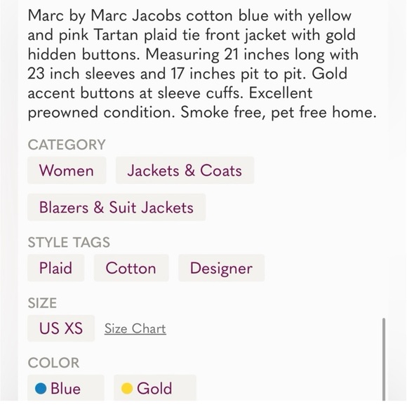 Marc by Marc Jacobs Plaid Tie Front Jacket - Picture 9 of 9